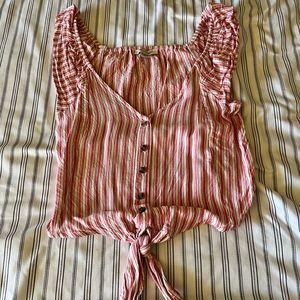 Cropped Button up Tank Top